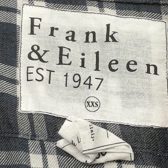 Frank & Eileen Eileen Plaid Charcoal Gray Long Sleeve Button Down Modal XXS - Picture 4 of 9